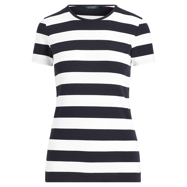 Lauren Navy/Silk White Striped Cotton Tee Lauren 1