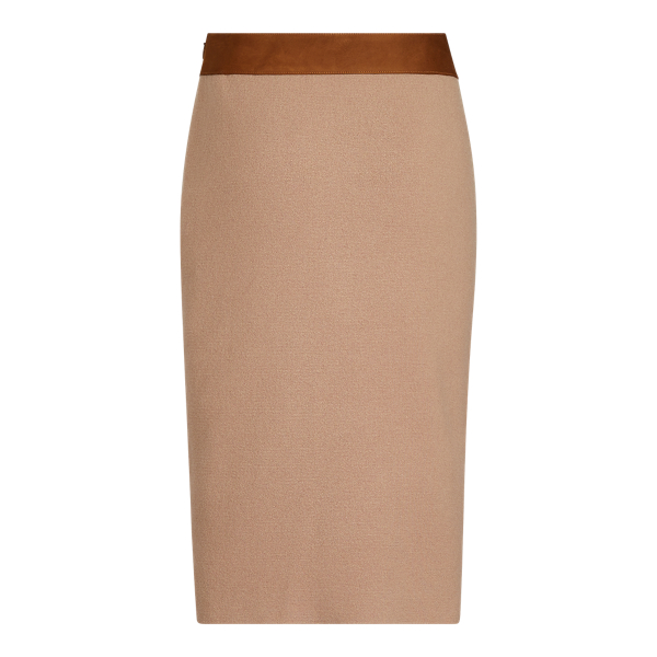 Camel Wool-Cashmere Pencil Skirt Ralph Lauren Collection 2