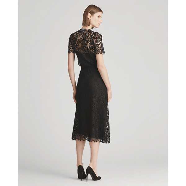 Black Bridget Lace Necktie Dress Ralph Lauren Collection 4