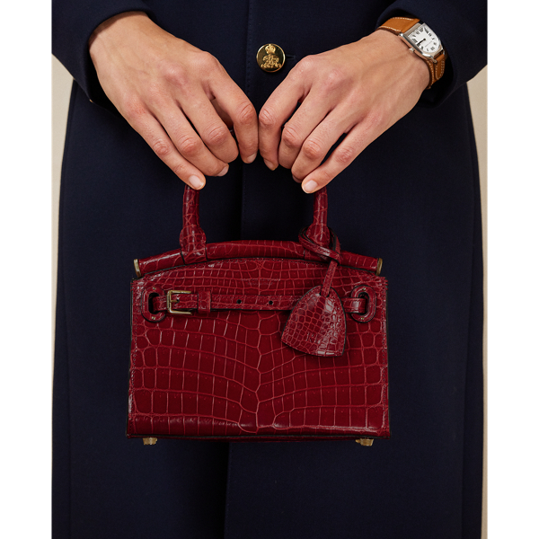 Deep Red RL50 Caiman Mini Bag Ralph Lauren Collection 7