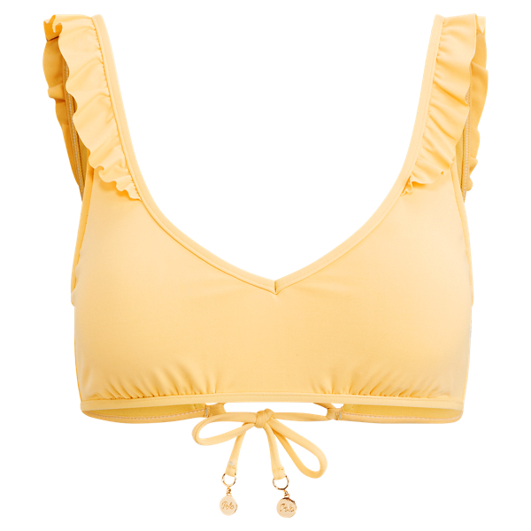 Top de bikini con volantes y espalda con lazada