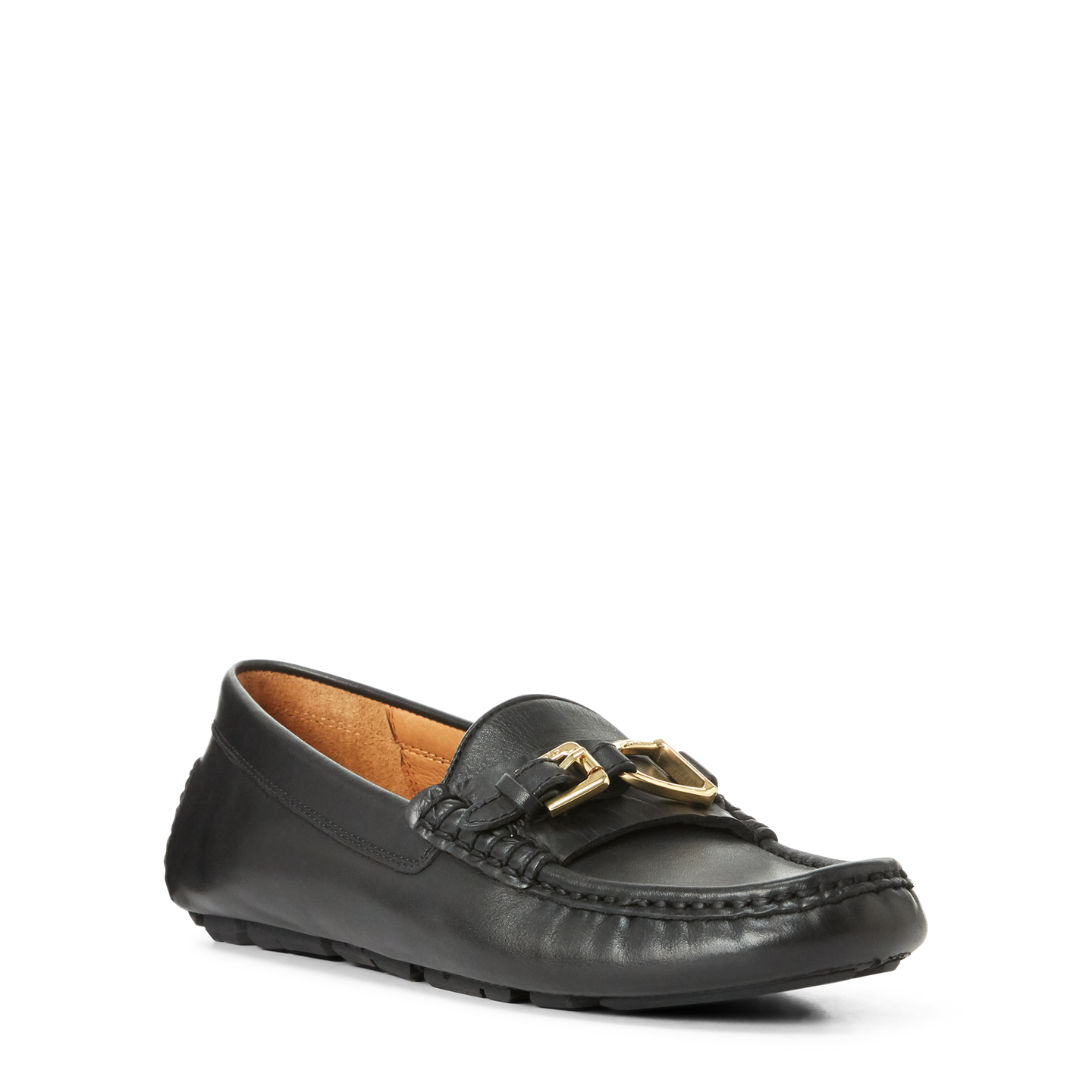 Ralph Lauren Anders Leather Driver, цвет: Чёрный — фото 1