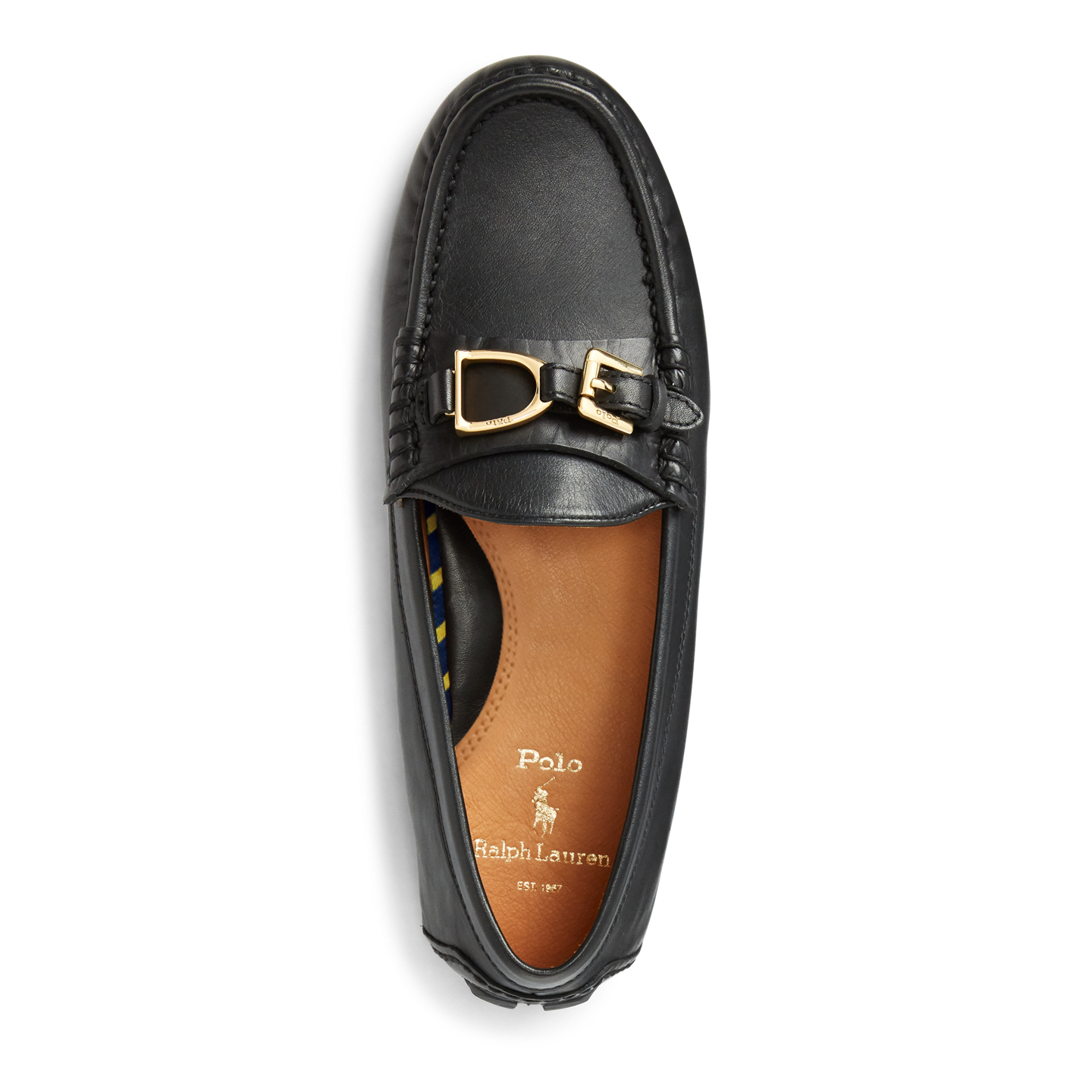 Ralph Lauren Anders Leather Driver, цвет: Чёрный — фото 3