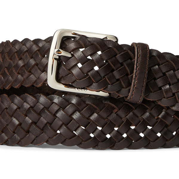 Braided Vachetta Leather Belt Ralph Lauren