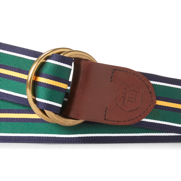 Navy/White/Green/Gold Grosgrain O-Ring Belt Polo Ralph Lauren 2