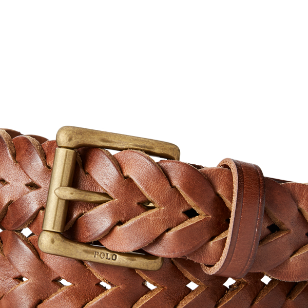 Tan Braided Vachetta Leather Belt Polo Ralph Lauren 3
