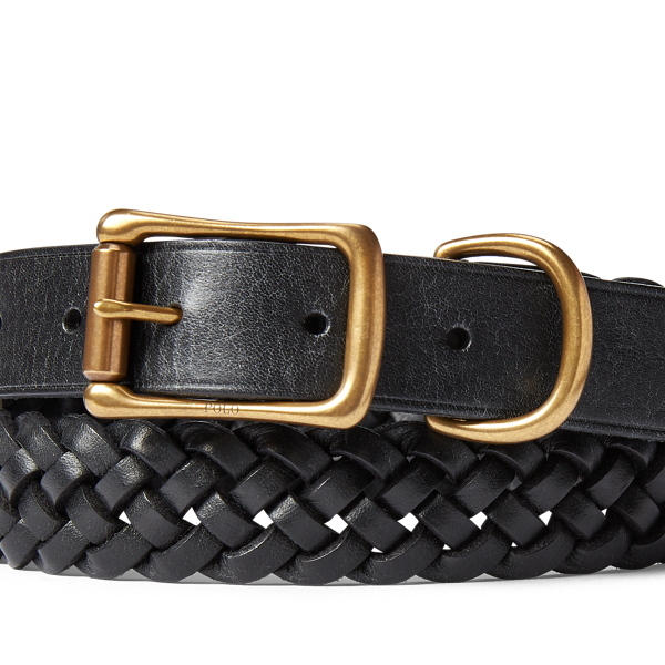 Black Braided Leather Belt Polo Ralph Lauren 2