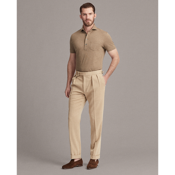 Taupe Melange Custom Slim Fit Washed Pique Polo Shirt Purple Label 4