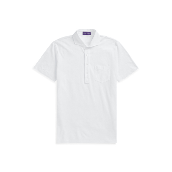 Custom Slim Fit Washed Pique Polo Shirt Purple Label 1