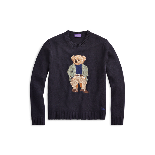 Kaschmirpullover mit Polo Bear Purple Label in 1