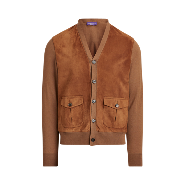 Kasjmier vest met su&egrave;de inzetstukken Purple Label in 1