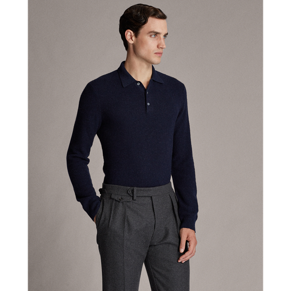 Polo-Pullover mit Pfauenaugenmuster Purple Label in Chairman-Navy meliert 4