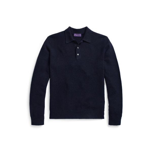 Polo-Pullover mit Pfauenaugenmuster Purple Label in Chairman-Navy meliert 2