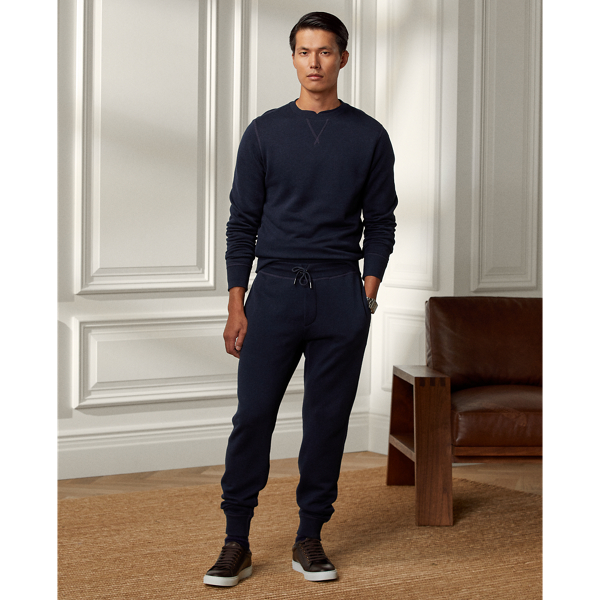 Navy Melange Fleece Sweatshirt Purple Label 4