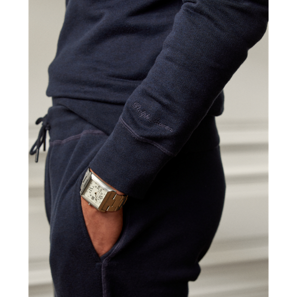 Navy Melange Fleece Sweatshirt Purple Label 6