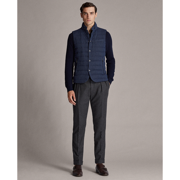 Medium Blue Tweed Down Gilet Purple Label 4