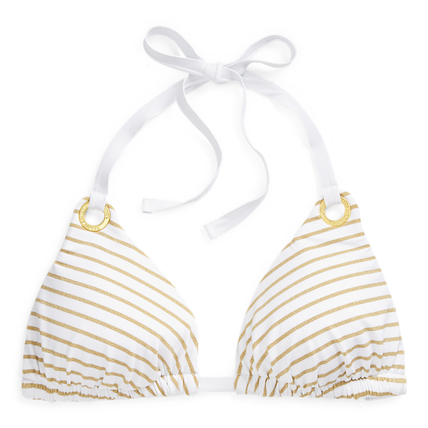 Gold-Striped Bikini Top Lauren 1