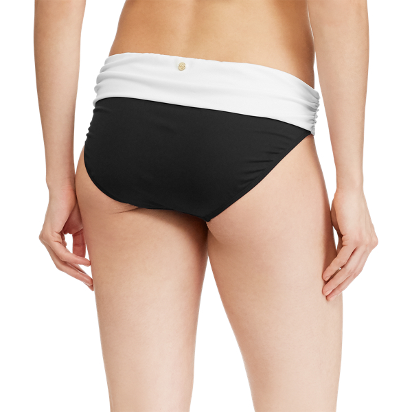 Black/White Banded Hipster Bikini Bottom Lauren 4