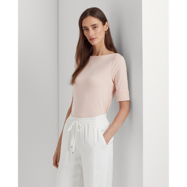 売れ筋商品|||ラルフローレン カットソー トップス レディース Stretch Boatneck Top, PXS-3X Lauren Navy Lauren Ralph Lauren Women's Stretch Cotton Boatneck Top - Macy's