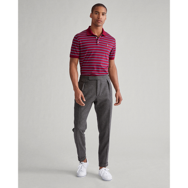 Classic Wine Multi Striped Soft Cotton Polo Shirt Big & Tall 4