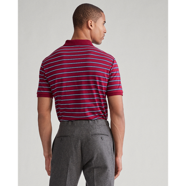 Classic Wine Multi Striped Soft Cotton Polo Shirt Big & Tall 5