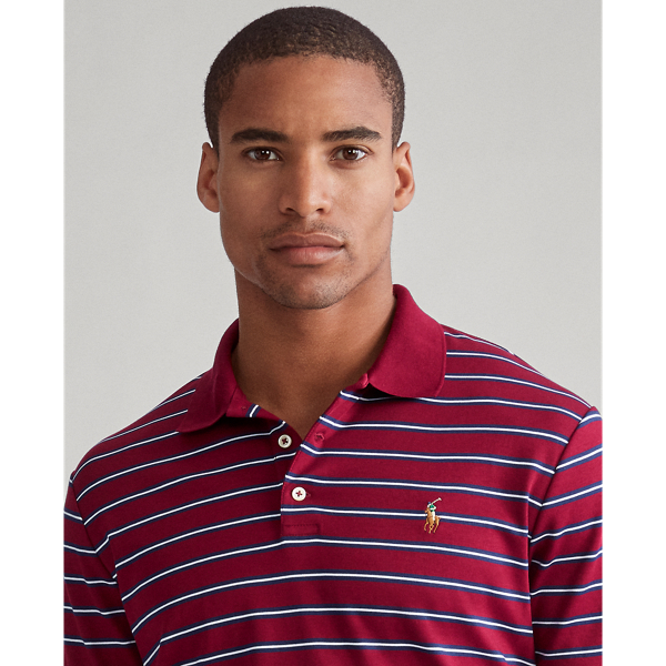 Classic Wine Multi Striped Soft Cotton Polo Shirt Big & Tall 6