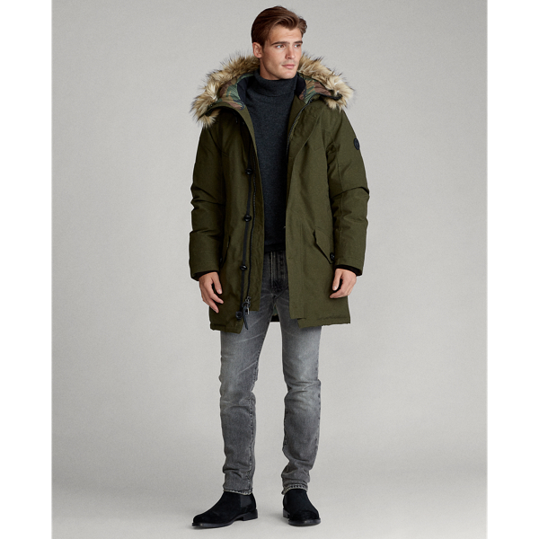Estate Olive Faux-Fur-Trim Down Parka Big & Tall 4