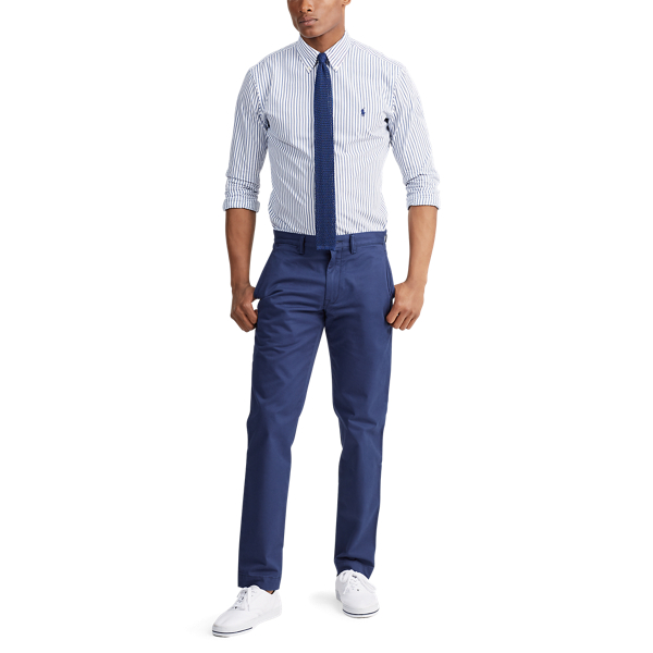 White/Sky Blue Classic Fit Striped Shirt Big & Tall 1