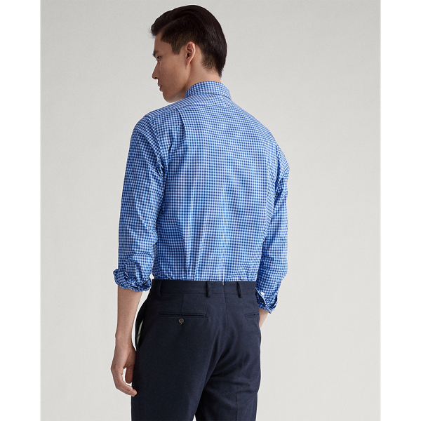 Reflex Blue/White Classic Fit Plaid Poplin Shirt Big & Tall 4