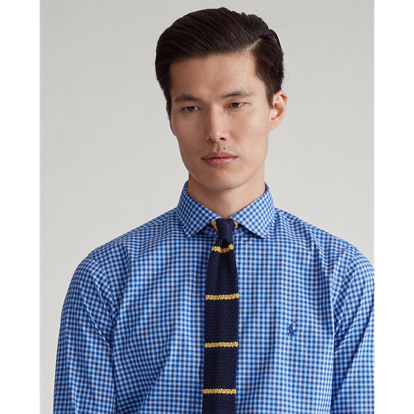 Reflex Blue/White Classic Fit Plaid Poplin Shirt Big & Tall 5