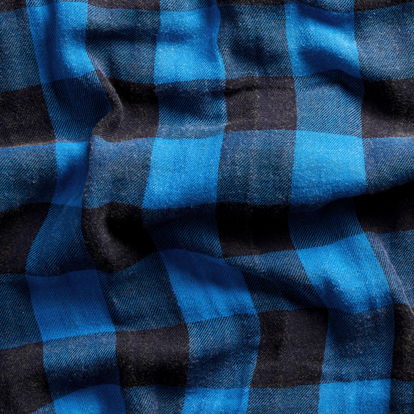 Royal/ Black Classic Fit Plaid Twill Shirt Big & Tall 8