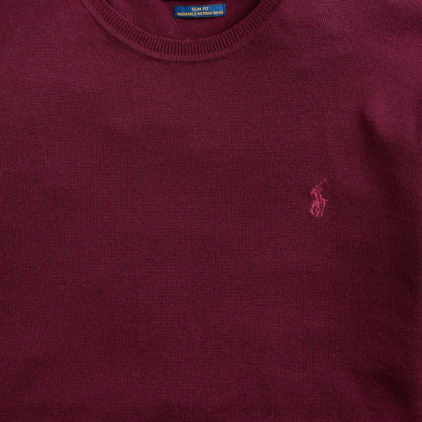Classic Burgundy Washable Merino Wool Jumper Big & Tall 6