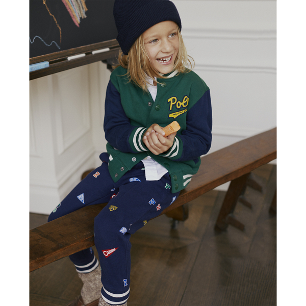 New Forest Cotton Terry Letterman Jacket Boys 2-7 3