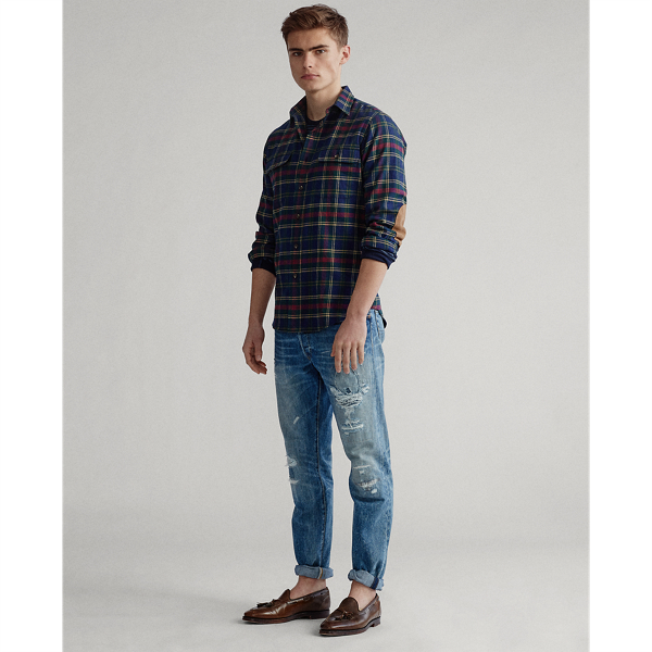 Midnight Navy/Wine Classic Fit Plaid Workshirt Polo Ralph Lauren 3