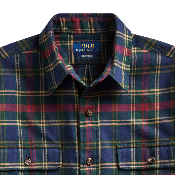 Midnight Navy/Wine Classic Fit Plaid Workshirt Polo Ralph Lauren 6