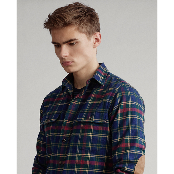 Midnight Navy/Wine Classic Fit Plaid Workshirt Polo Ralph Lauren 5