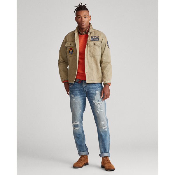 Olive Twill Herringbone Overshirt Polo Ralph Lauren 4
