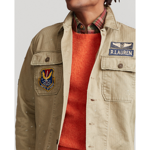 Olive Twill Herringbone Overshirt Polo Ralph Lauren 6