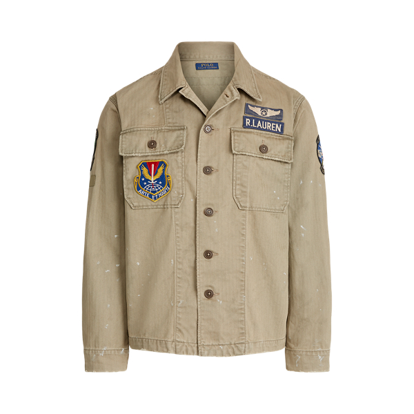 Olive Twill Herringbone Overshirt Polo Ralph Lauren 2