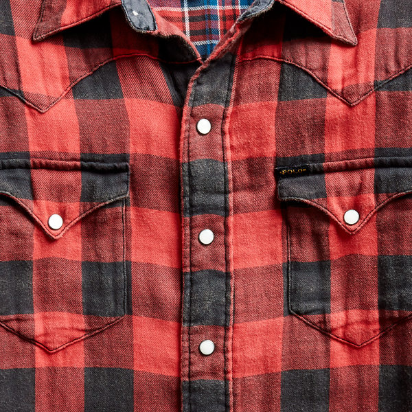 Red/Black Custom Fit Plaid Twill Shirt Polo Ralph Lauren 7