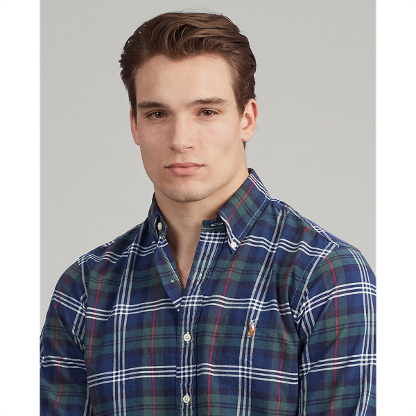 Chemise Oxford &eacute;cossaise classique Big & Tall en Vert chasseur/Marine multi 5