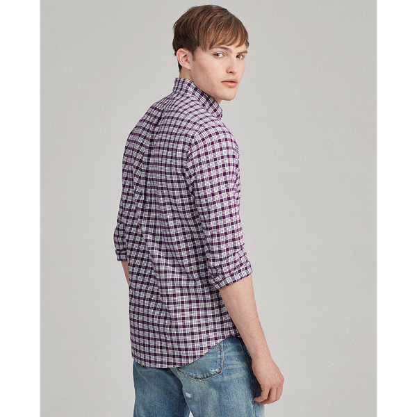 Plum/White Classic Fit Plaid Oxford Shirt Big & Tall 4