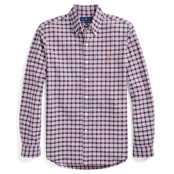 Plum/White Classic Fit Plaid Oxford Shirt Big & Tall 2