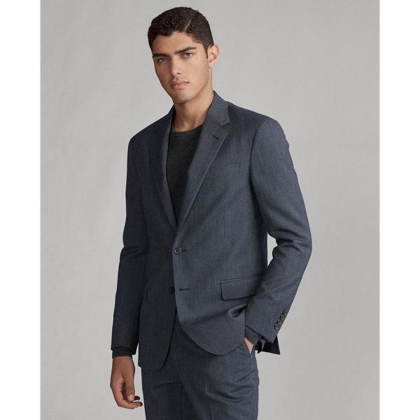 Dark Navy And Navy Polo Tick-Weave Wool Suit Polo Ralph Lauren 4