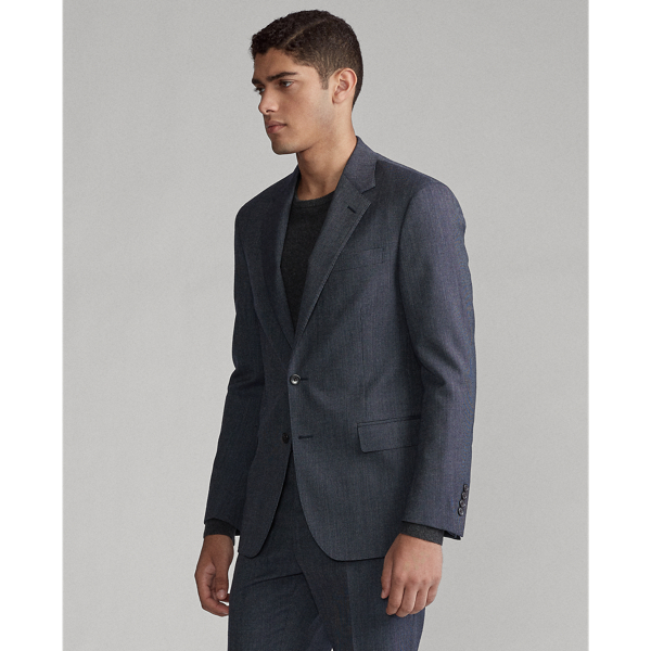 Dark Navy And Navy Polo Tick-Weave Wool Suit Polo Ralph Lauren 5