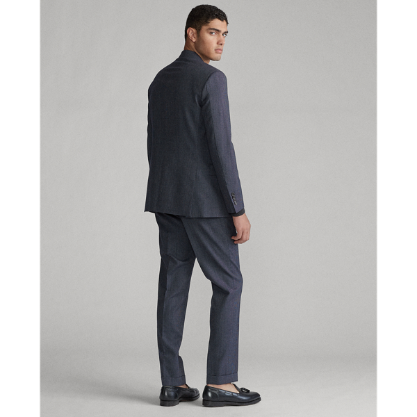 Dark Navy And Navy Polo Tick-Weave Wool Suit Polo Ralph Lauren 6