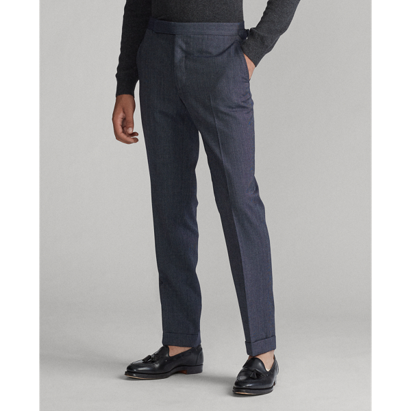 Dark Navy And Navy Polo Tick-Weave Wool Suit Polo Ralph Lauren 9