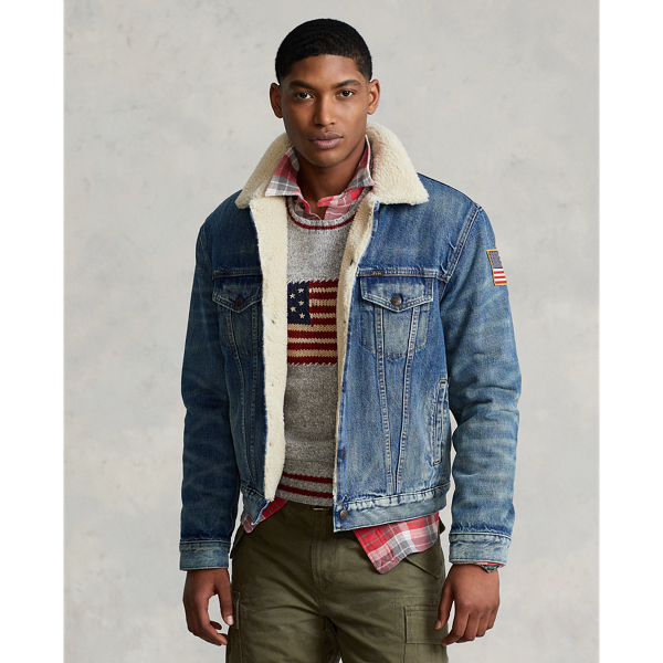 Ralph lauren sherpa denim jacket online