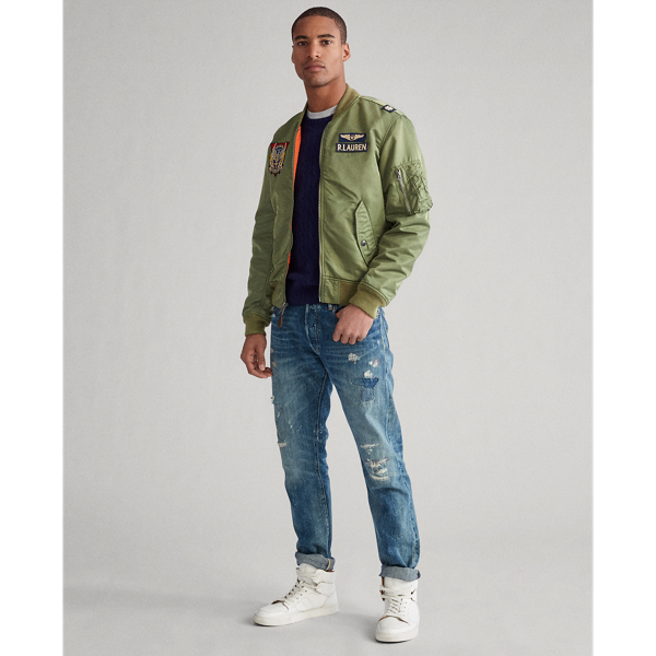 Cruise Olive/Orange Twill Flight Jacket Polo Ralph Lauren 4
