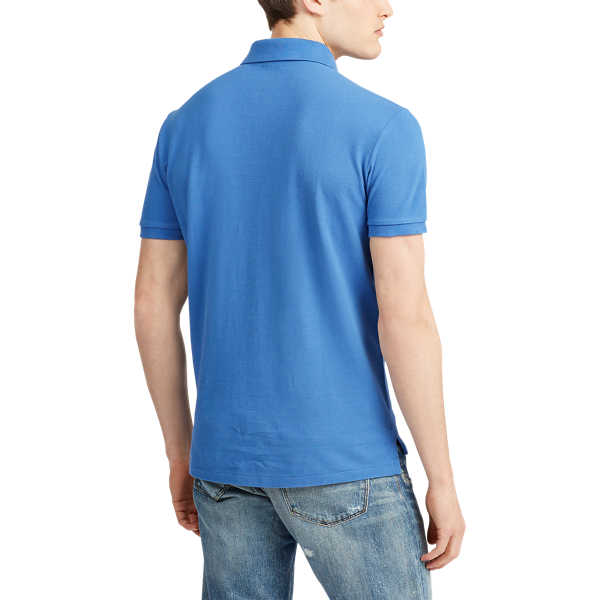 Blue Classic Fit Mesh Polo Shirt Big & Tall 3